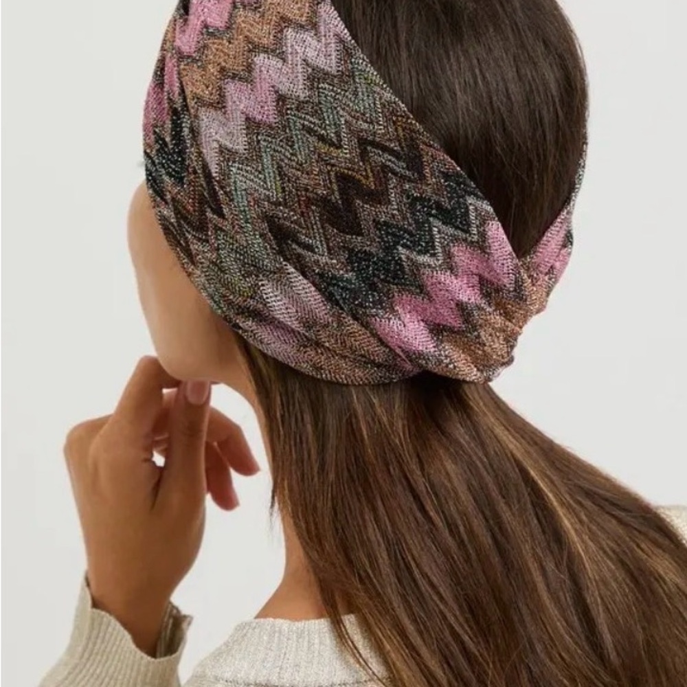 Missoni Pink and blue Zigzag Headband